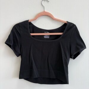 Wild Fable Black Ribbed Crop Top